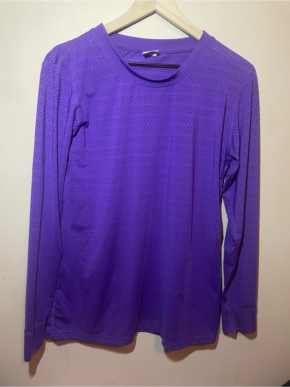 ZYIA Active Chill Purple Perforated Long Sleeve Workout Top XL